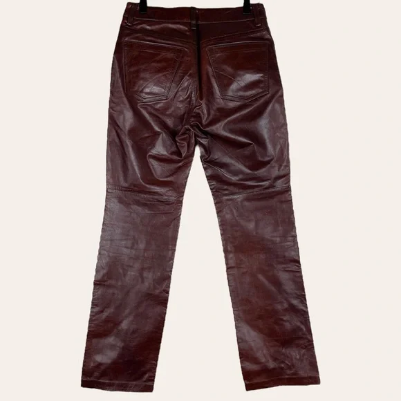 Vintage Y2K Chocolate Brown Leather Bootcut Pants Size 2 | The Gap - Picture 6 of 10
